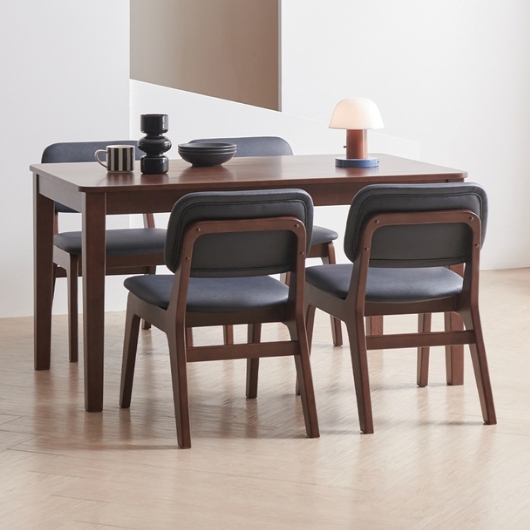 라로퍼니처 노엘 고무나무 원목 낮은 식탁 1250 (의자4개)_이미지