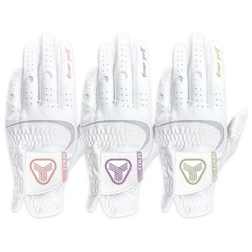 투어골프 파워그립 화이트 여성용 골프장갑 TGW-10 (1개)_이미지