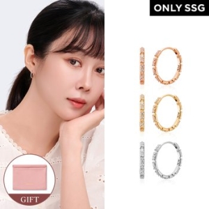 비앤비골드 14K/18K 미니 사각 큐브 큐빅 원터치 링귀걸이 한쌍 JNE42119