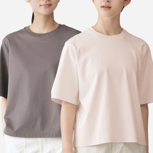 여성 냉감 자외선 차단 라운드넥 오버핏 반팔 티셔츠 23077040