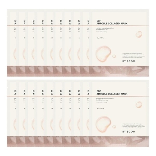 한국콜마 바이애콤 EGF 앰플 콜라겐 마스크팩 (20매)