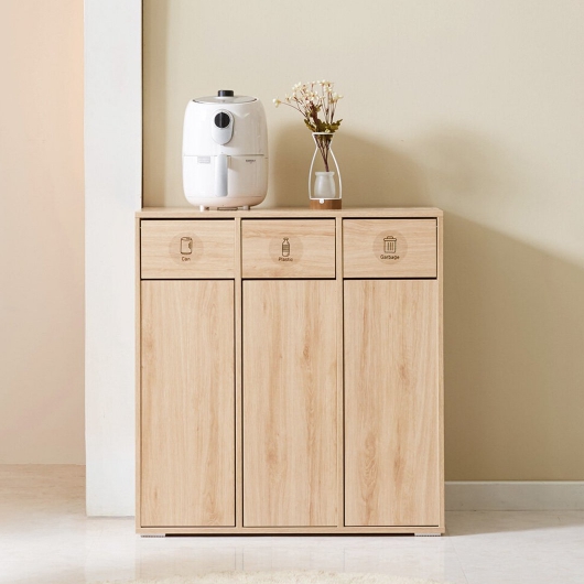 슬림 3칸 E0 분리수거함 수납장 800