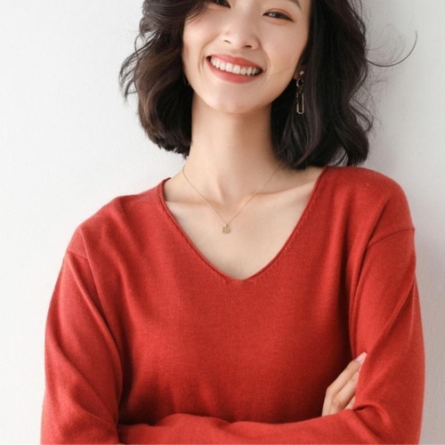 리더스 여성 브이넥 컬러 긴팔티 다양한 스타일링 13124226A