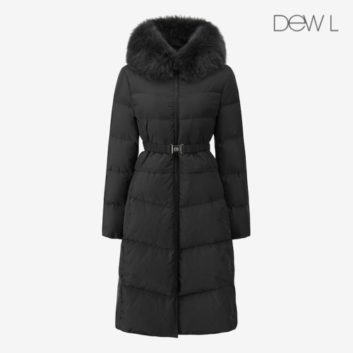 듀엘 웨이스트 포인트 벨티드 롱 구스 다운 BK_L254PSG049