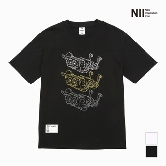 NII NII NII 공용 스폰지<b>밥</b> 유광프린트 반팔 티셔츠 NNUARWM32P1