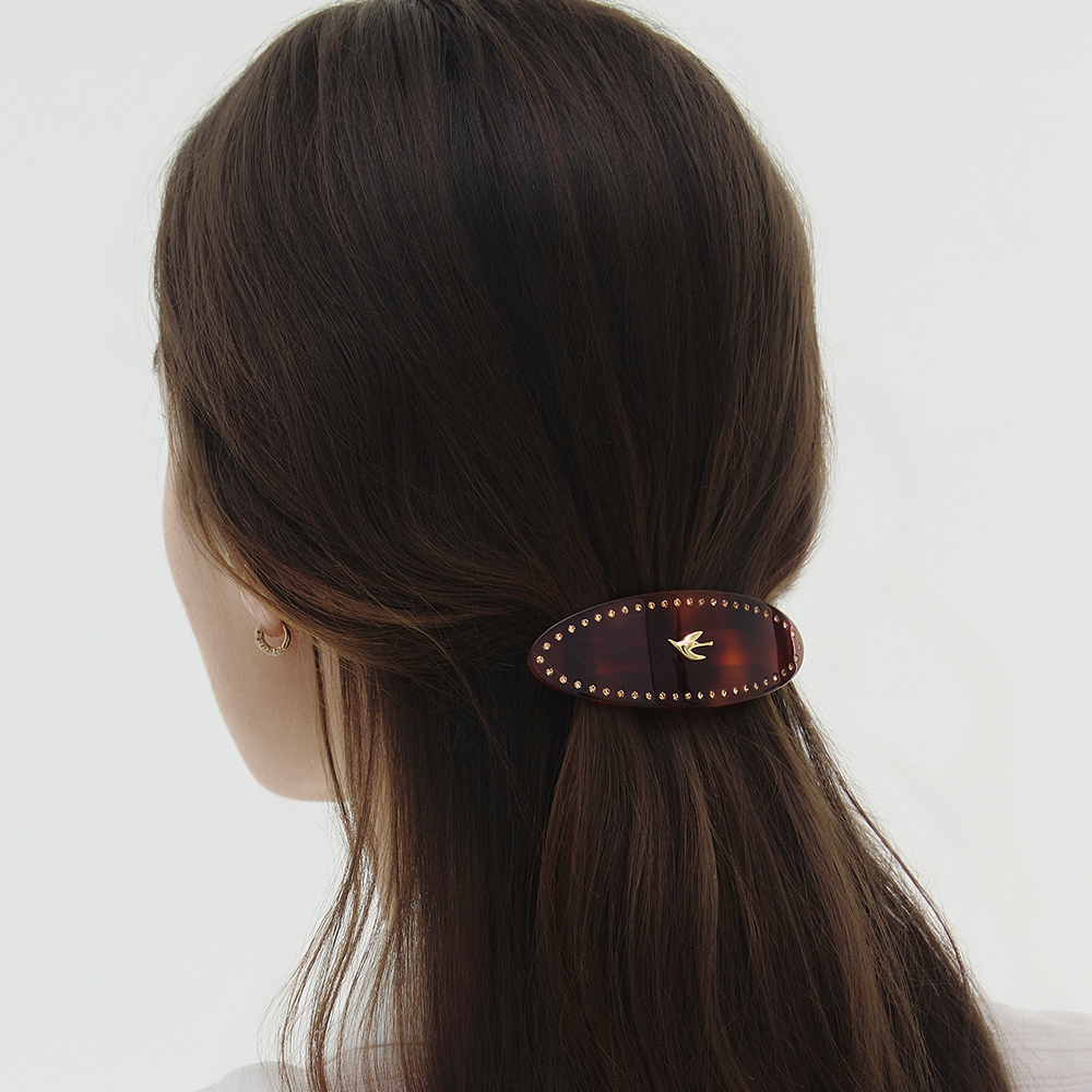  이에르로르 콜롬브도르 Y 스톤 오벌 헤어 핀 브라운 HL1H63100BRXXX