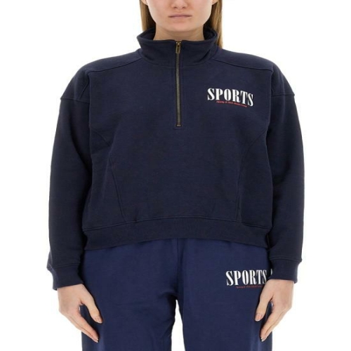  스포티앤리치 후드 티셔츠 QZAW233NA NAVY BLUE