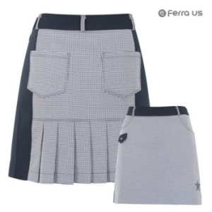  보스 케 여성 봄 가을 골프웨어 골프 주름 배색 스커트 T191576