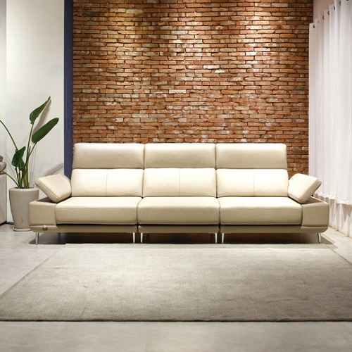 사트바 프라임 슬라이딩 천연통가죽 소파 4인용