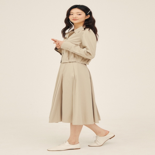바바패션 JJ지고트 여성 백 밴딩 자수 플레어 스커트 GP3A0SK821