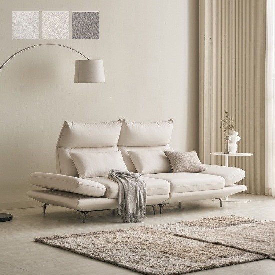 폴로까사  한샘몰 듀레스트 와이드 맞춤조절 스윙 가죽 소파 3인용