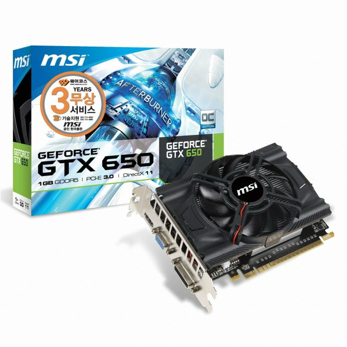 MSI 지포스 GTX650 OC D5 1GB 미니 크로우
