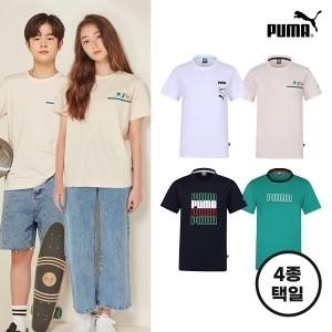 푸마키즈 키즈  PUMA NEW 키즈 주니어 데일리 반팔티