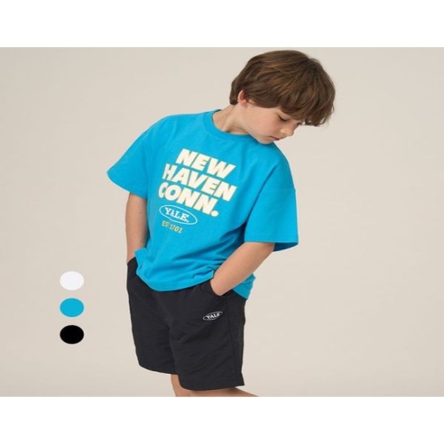 예일키즈 아동용 뉴헤이븐 반팔 티셔츠 + 우븐팬츠 세트 YJCCSUE23289 블랙 120_이미지