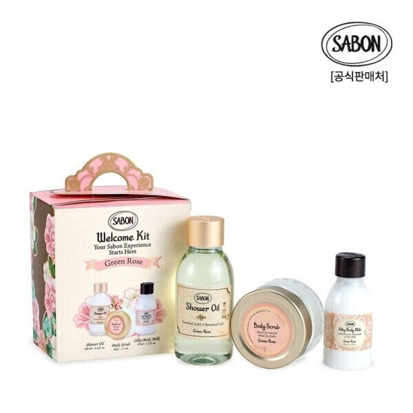 사봉 웰컴 키트 그린로즈 (샤워오일바디스크럽실키바디밀크) (1세트)