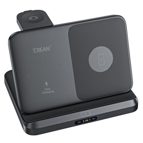 크레앙 3in1 무선충전기 CREQ5 with 25W PD충전기 (갤럭시워치용)_이미지