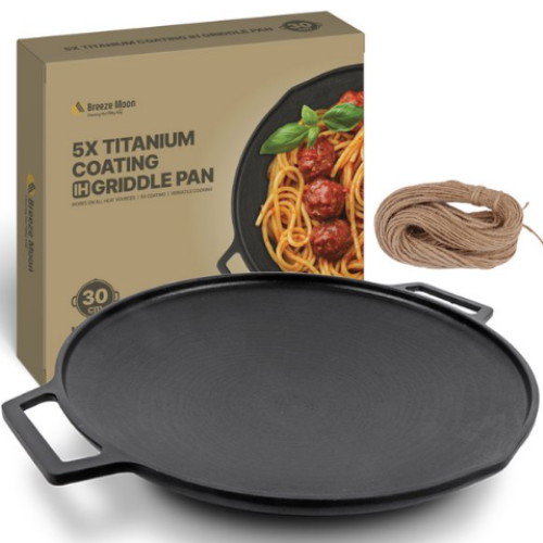 브리즈문 5중 티타늄 코팅 인덕션 그리들 팬 (30cm)_이미지
