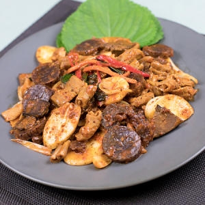 신림 순대타운 미림통통 양념 순대 볶음 2-3인분(순대+곱창+간) 1.150g (1개)_이미지