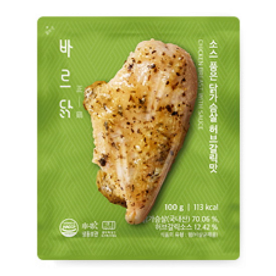 메디쿼터스 바르닭 소스 품은 닭가슴살 허브갈릭맛 100g (1개)