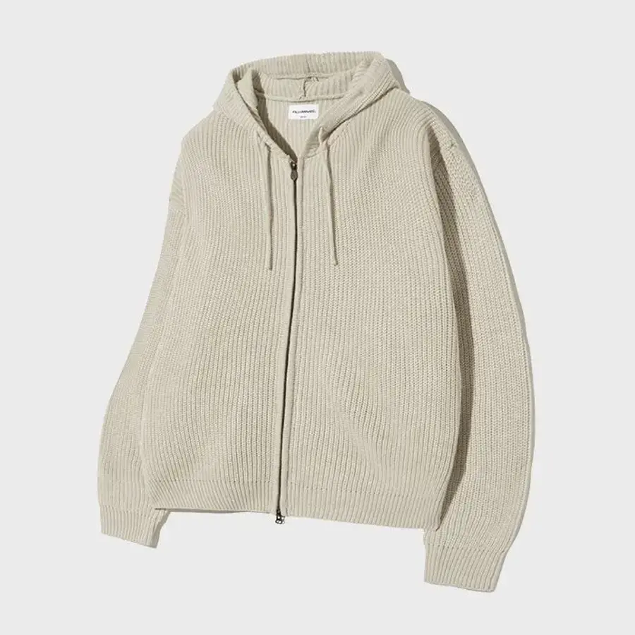 필루미네이트 섭듀드 니트 후드 집 업-아이보리 2842628
