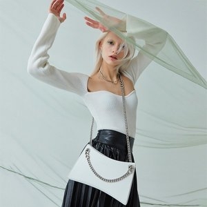 BBYB Nicke Chain Shoulder Bag Titanium White 09K1210BOH1FR_이미지