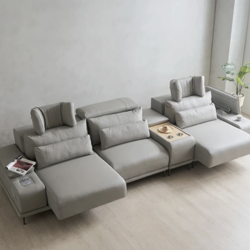에보니아 알토 모션 슬라이딩 고급형 천연가죽 소파 4인용