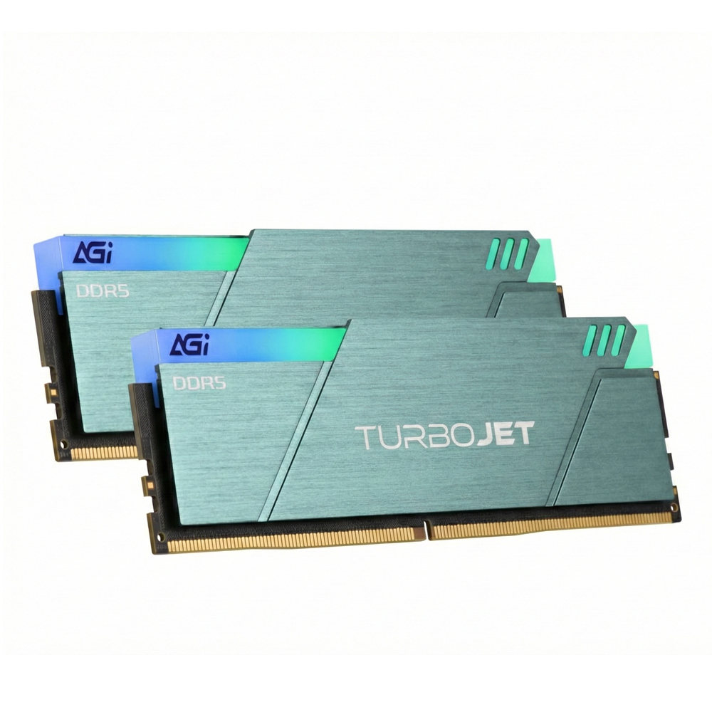 AGI DDR5-6000 CL30 TURBOJET UD858 RGB 블루그린 패키지 서린 (32GB(16Gx2))_이미지