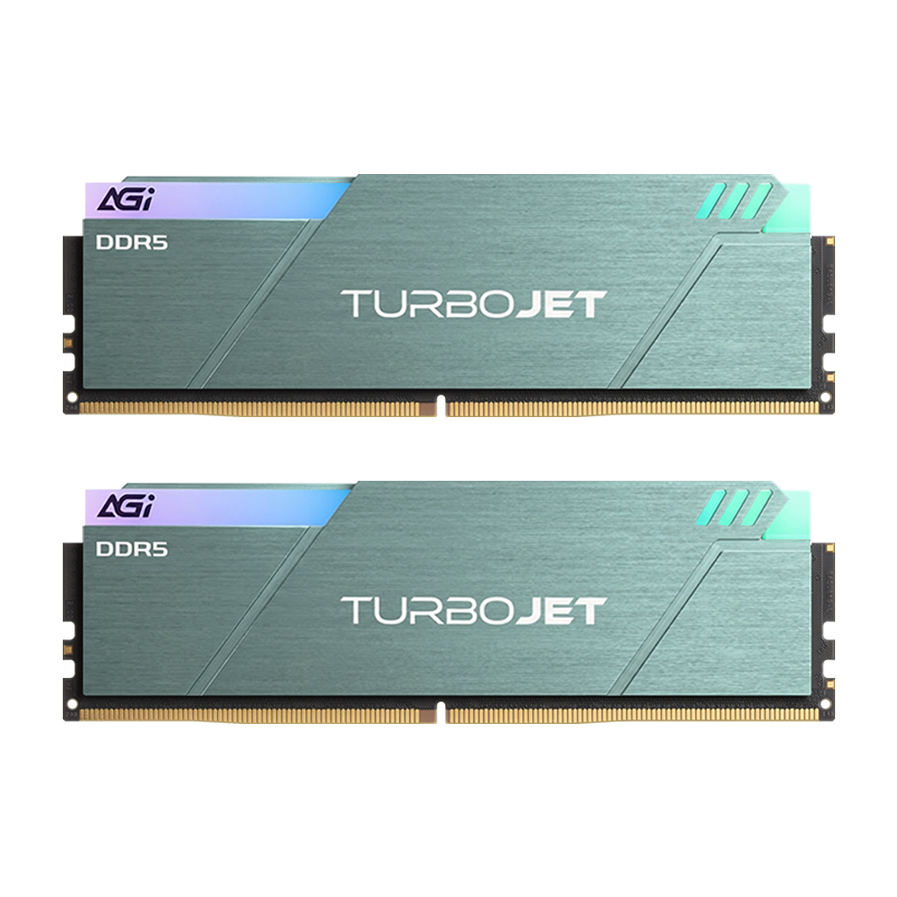 AGI DDR5-6000 CL30 TURBOJET UD858 RGB 블루그린 패키지 서린 (32GB(16Gx2))_이미지