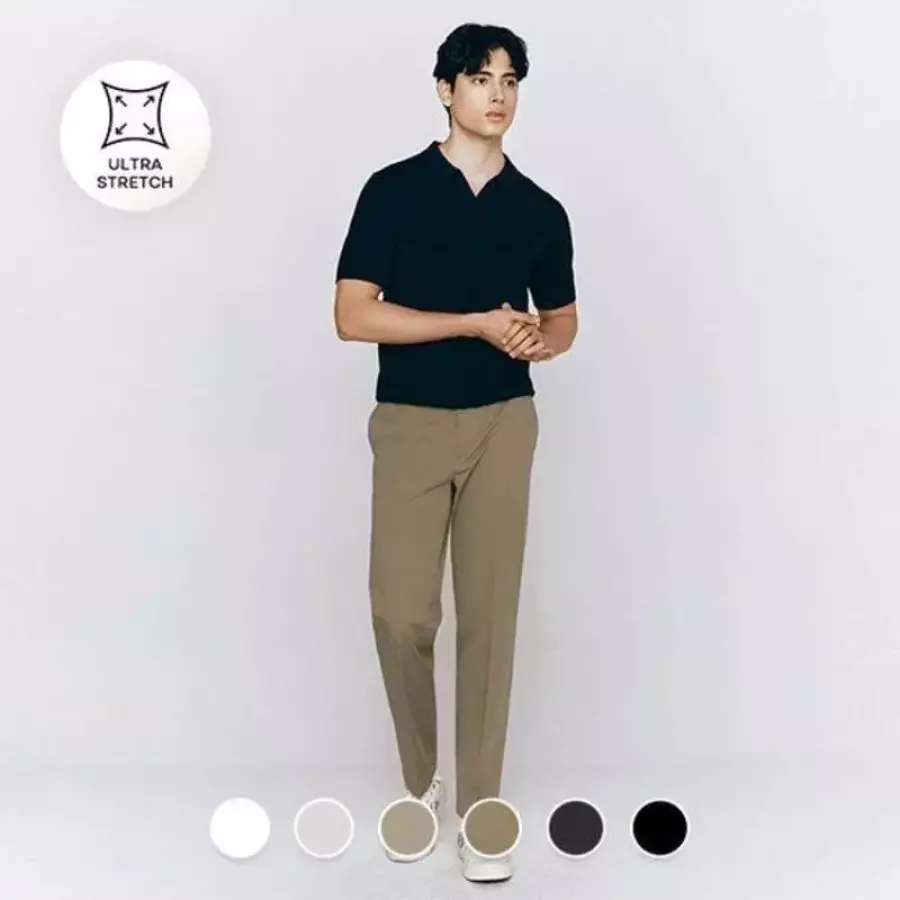 지오다노 남성 여름 테이퍼드핏 사방스판 히든밴딩 치노 팬츠 면바지 11552601115526_이미지