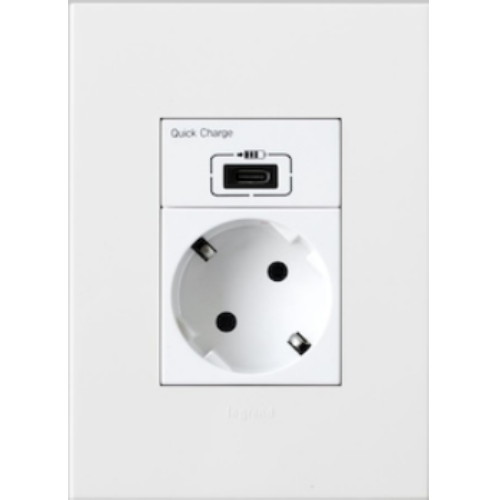아테오 1구 USB 퀵C타입 콘센트 화이트