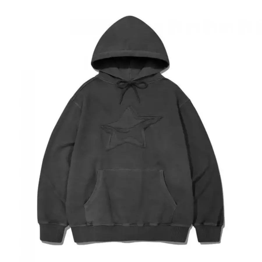 피그먼트 카네이테이 I STAR APPLIQUE 후드 CHARCOAL 1072022