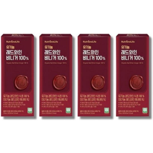 뉴트리원라이프 유기농 레드와인 비니거 100% 280ml (20ml x 14포) (4개)_이미지