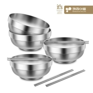키친아트 스텐 이중 면기 젓가락세트 라면 냉면 비빔밥 떡국 국수그릇_이미지