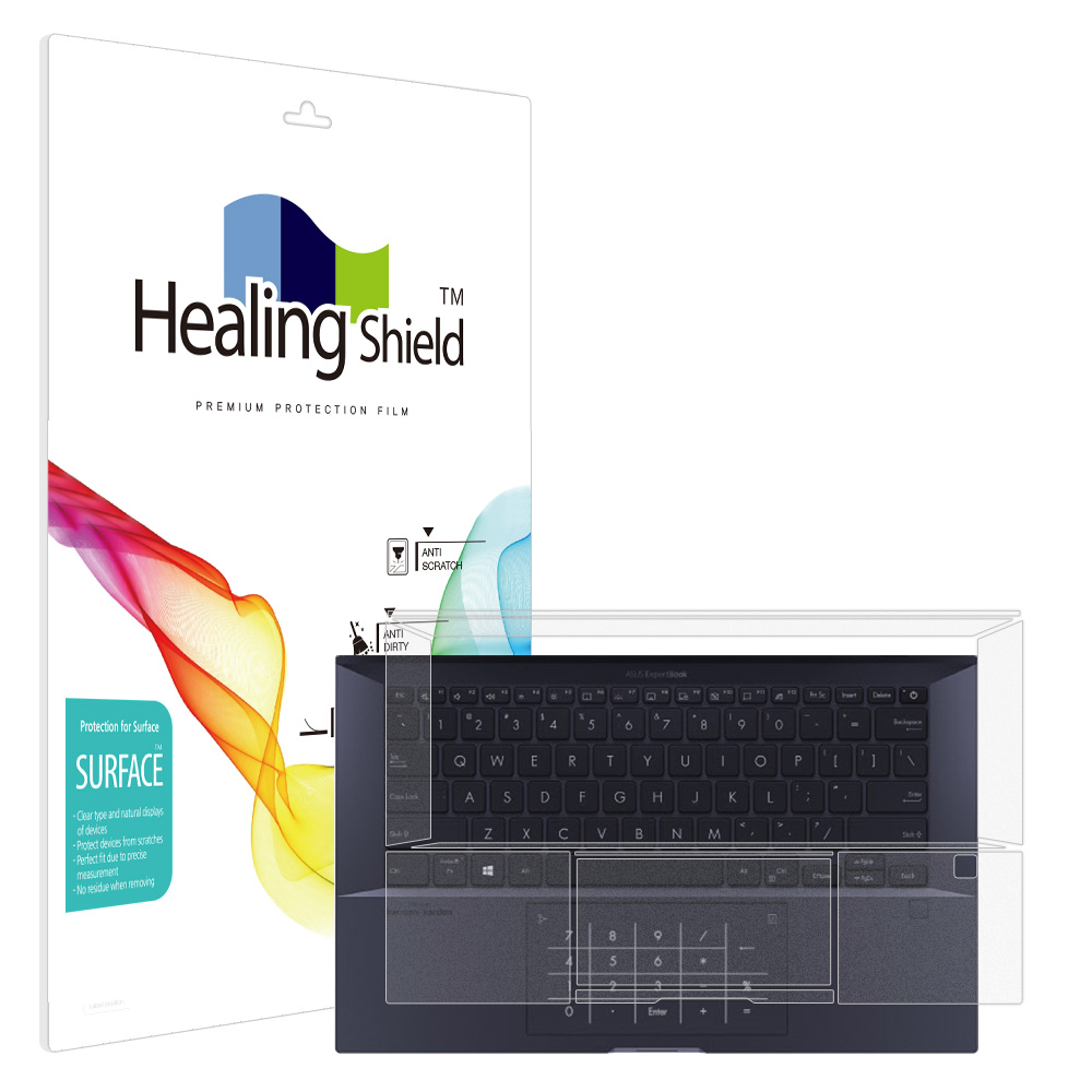 폰트리 힐링쉴드 ASUS ExpertBook B9 B9400CEA 무광 외부보호필름 팜레스트/터치패드 2매_이미지