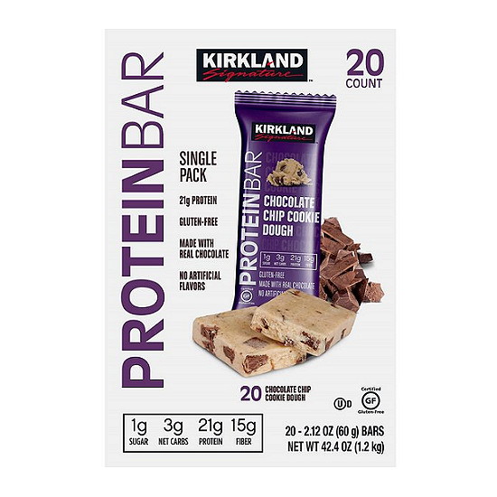 코스트코 커클랜드 프로틴바 초콜릿 칩 쿠키도우 20개입 1.2kg (2개)_이미지
