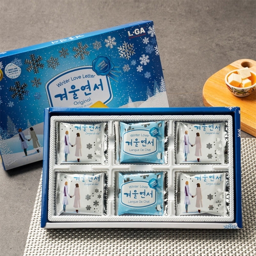 사과랑 자연맛남 엘가  수제 쿠키 겨울연서 오리지널 랑그드샤 소  12개입_이미지