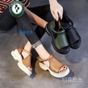 웨지 오픈 토 샌들 여성 5cm높이/미끄럼방지창/소재 2025389