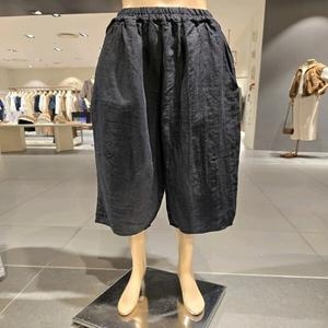 허리 밴딩 린넨 7부 팬츠 B1G25WSL220
