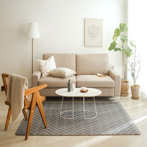 데코뷰 모던 헤링본 양면쿠션 거실매트 (225x140cm)_이미지