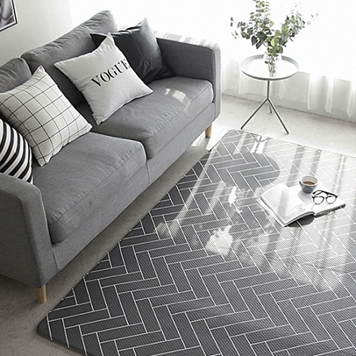 데코뷰 모던 헤링본 양면쿠션 거실매트 (225x140cm)_이미지
