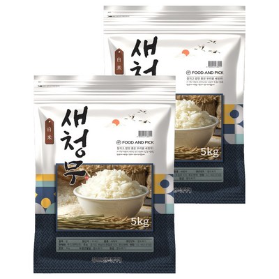 푸드앤픽 새청무쌀 단일품종 특등급 (5kg,2개)