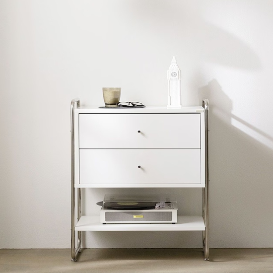 스칸디무드 클레르 라운드 미드센츄리 2단 서랍장 600