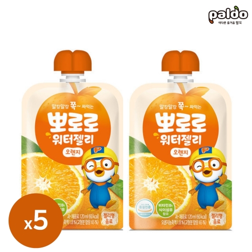 팔도 뽀로로 워터젤리 오렌지 120ml (5개)