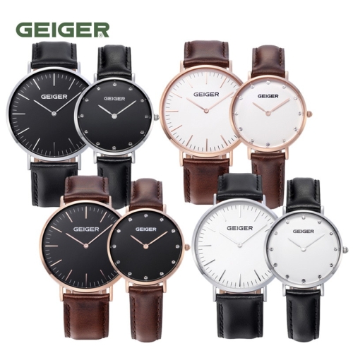 가이거 가이거 남여 가죽 커플시계 GE8018