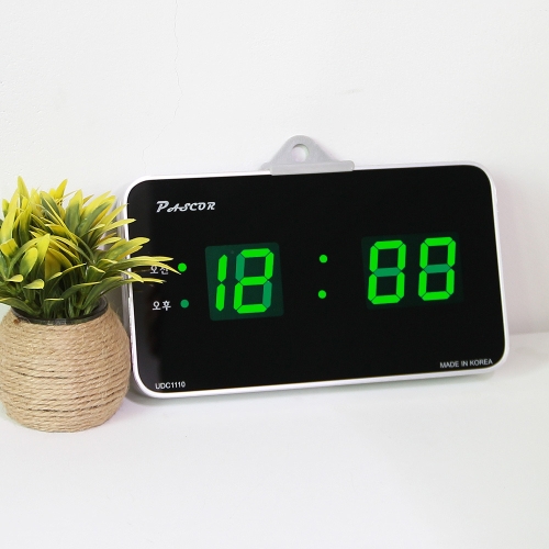 바이오메이트 하이아트 무소음 LED 디지털 벽시계 HYD-316G 시분/탁상겸용