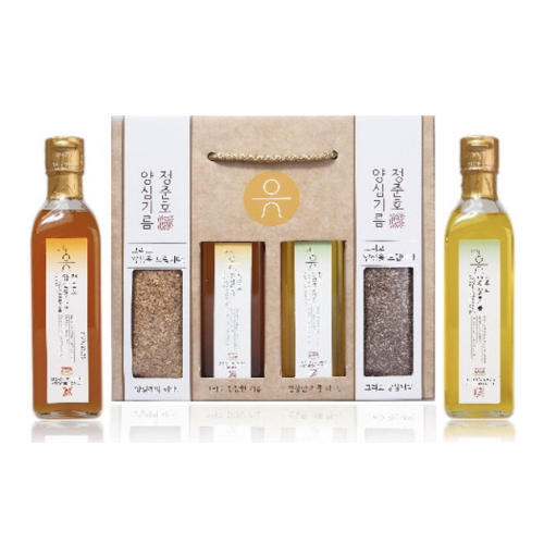 정준호 양심기름 참기름 300ml+생들기름 300ml 세트 수입산