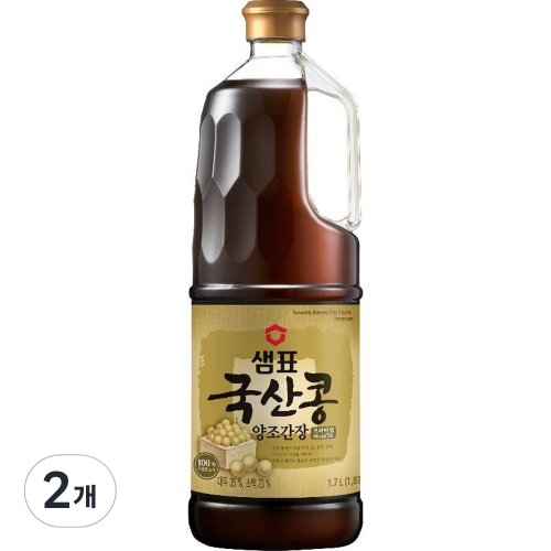 샘표 국산콩 양조간장 프리미엄 1.7L 2개_이미지