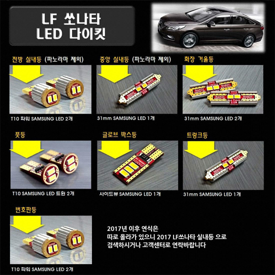 반디 LED 실내등 풀세트 LF쏘나타 썬루프형(모든연식)