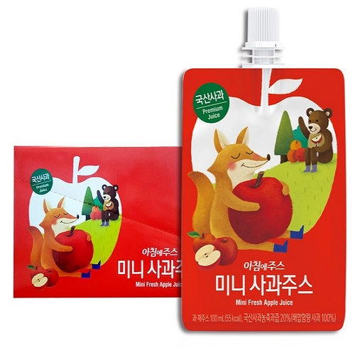 서울우유 아침에주스 미니 사과주스 100ml (60개)_이미지