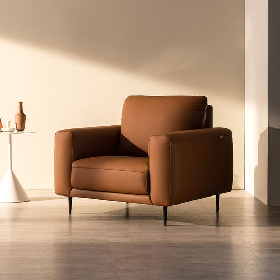 요즘공간 컴핏 천연가죽 소파 1인용